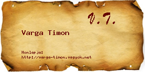 Varga Timon névjegykártya